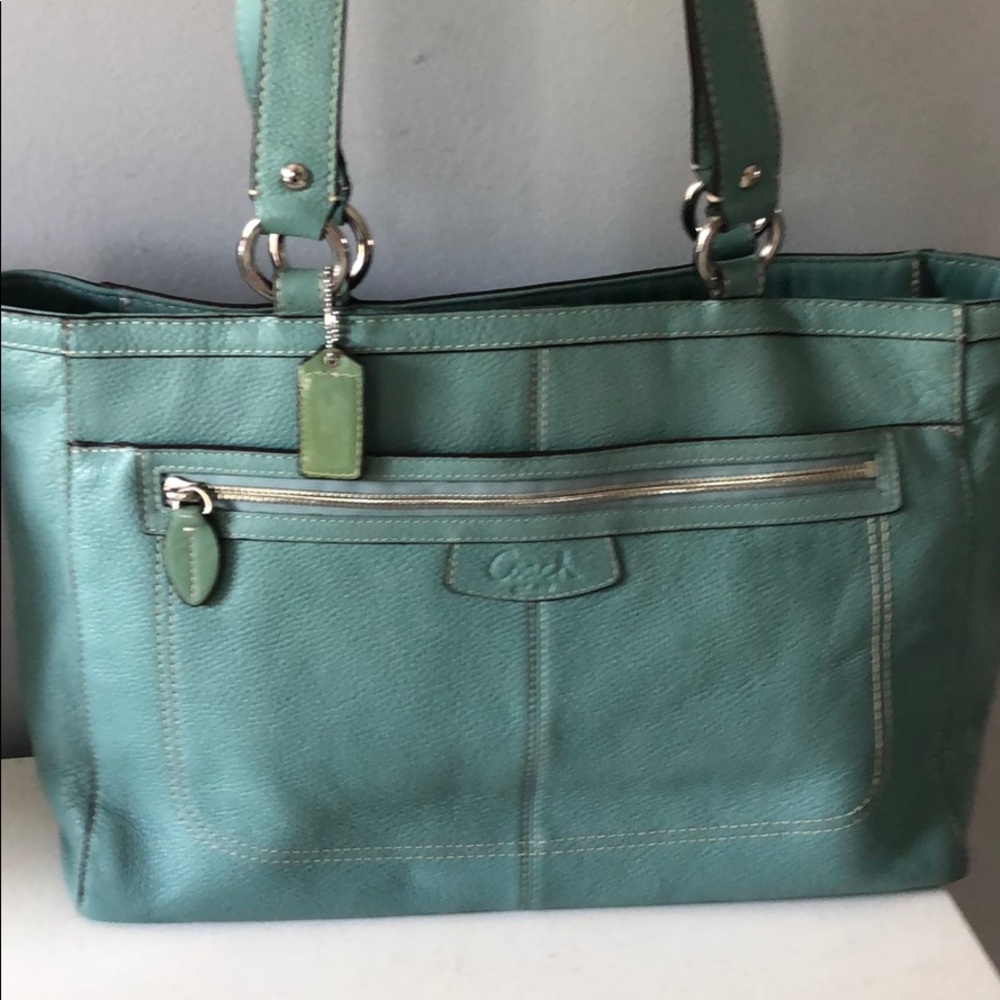 Coach Pebble Leather Shoulder Tote